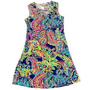 Philosophy Sleeveless Paisley Printed Tank Dress Women's Size M  Blue Multi NEW